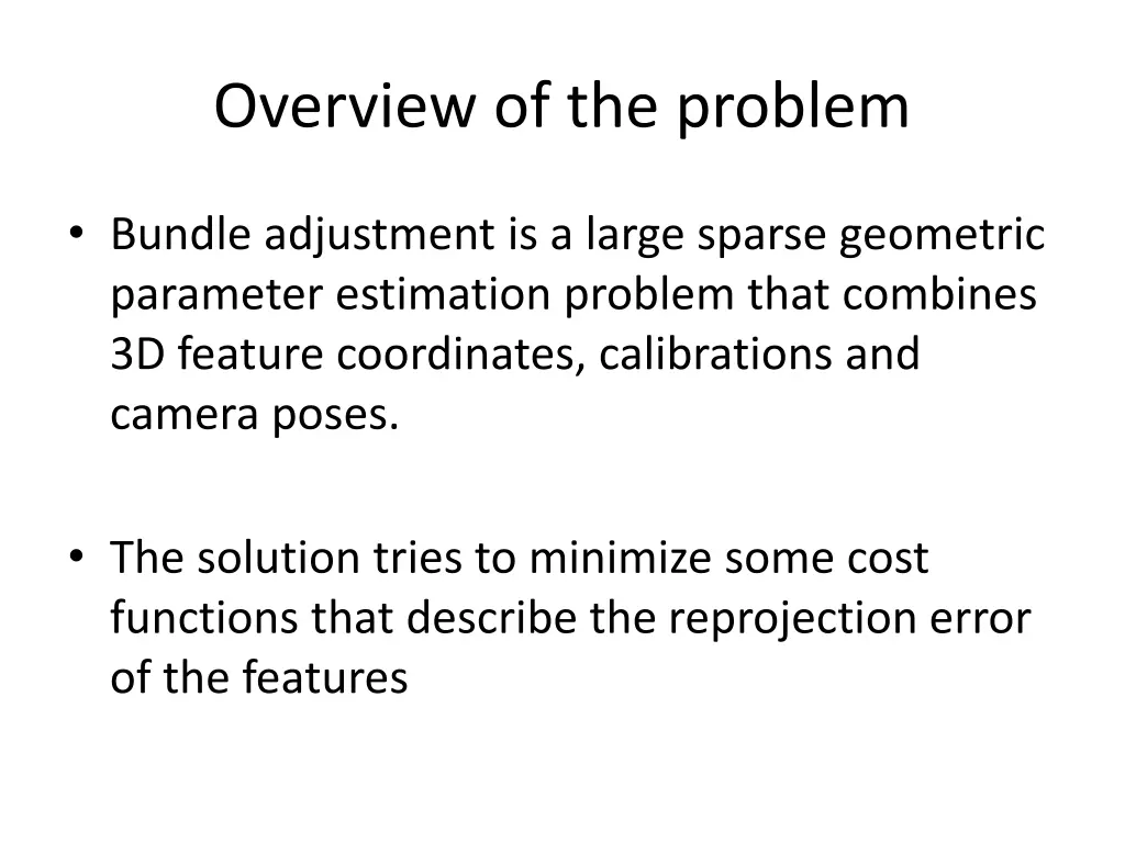 overview of the problem