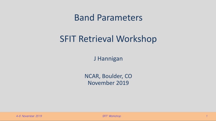 band parameters sfit retrieval workshop