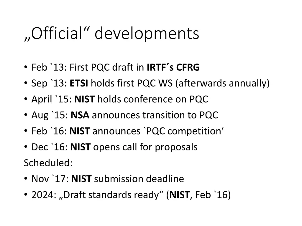 official developments