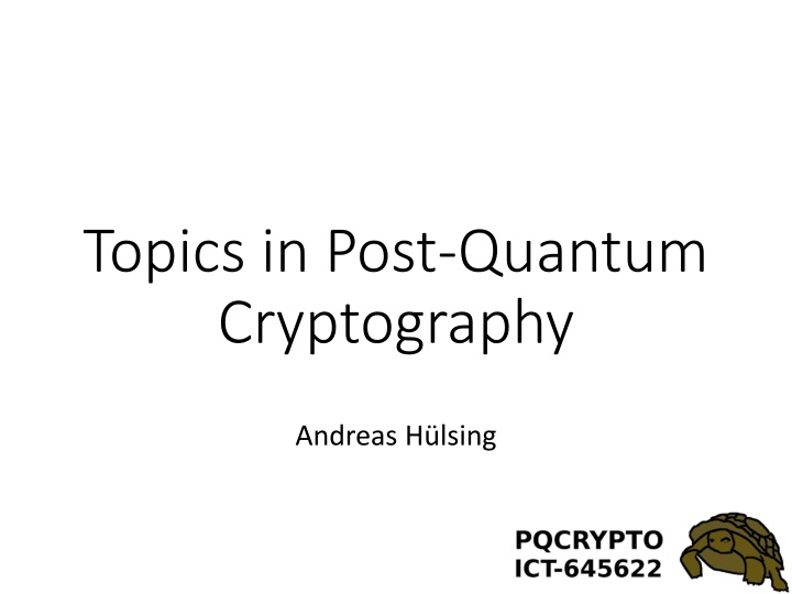 topics in post quantum cryptography