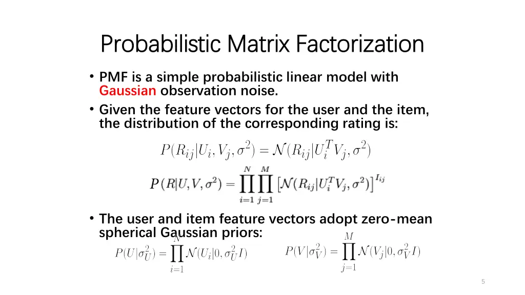 probabilistic matrix factorization probabilistic
