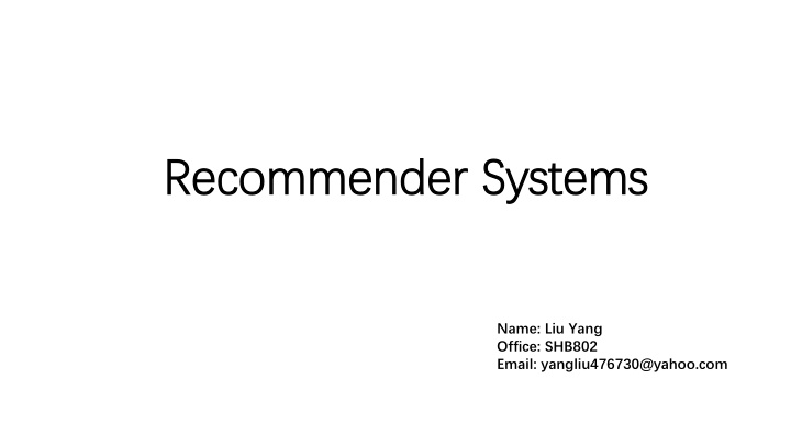 recommender recommender systems