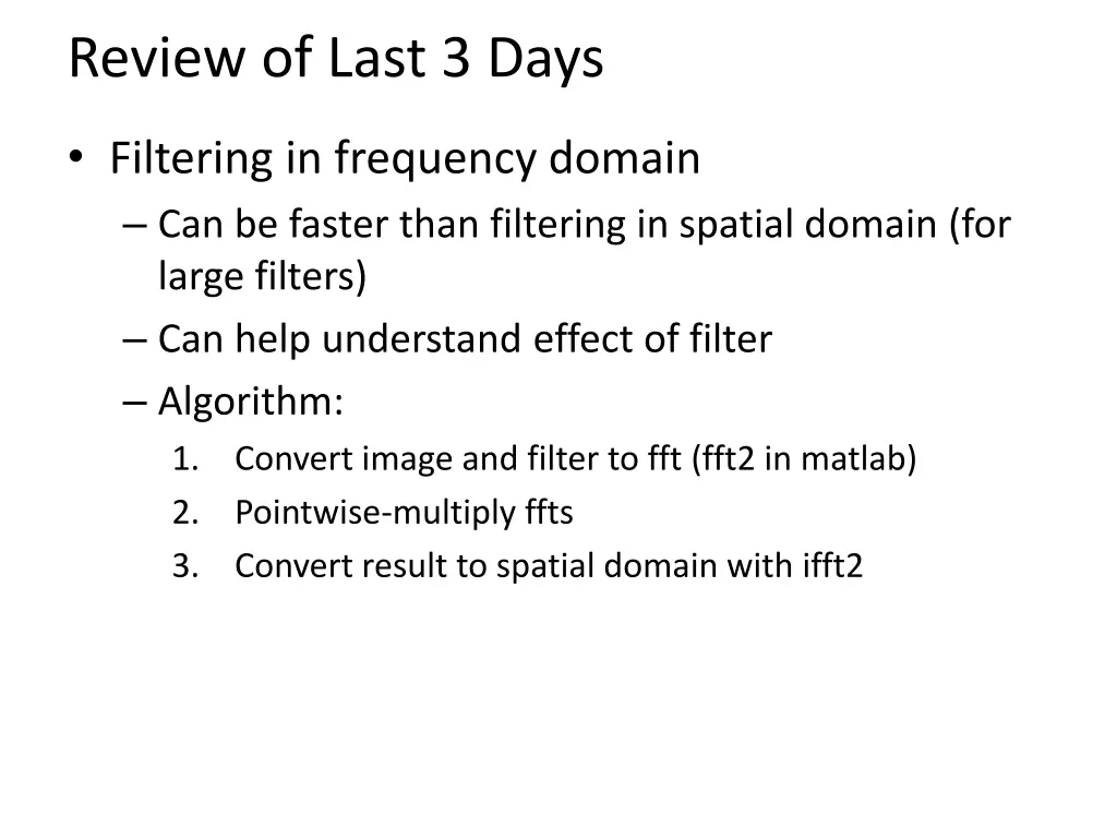 review of last 3 days 3