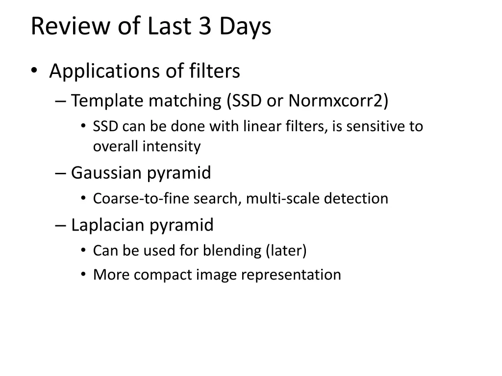 review of last 3 days 4