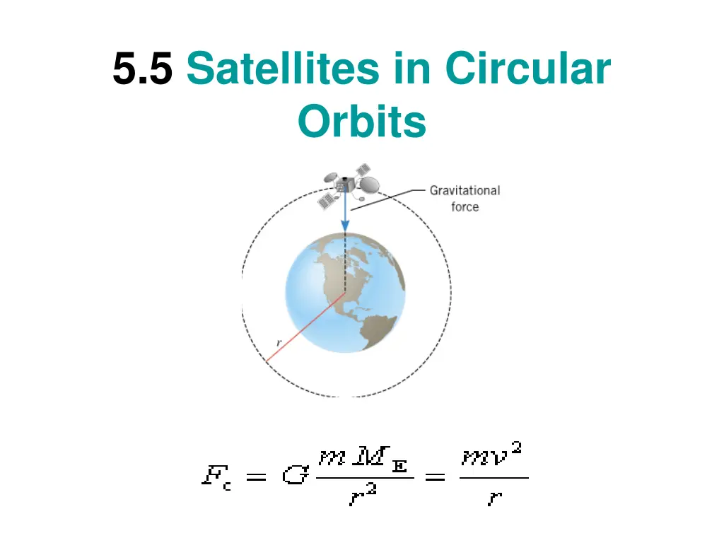 5 5 satellites in circular orbits