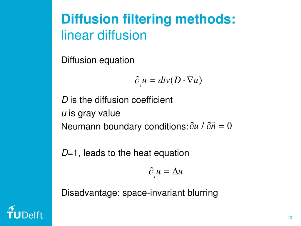 diffusion filtering methods linear diffusion 1