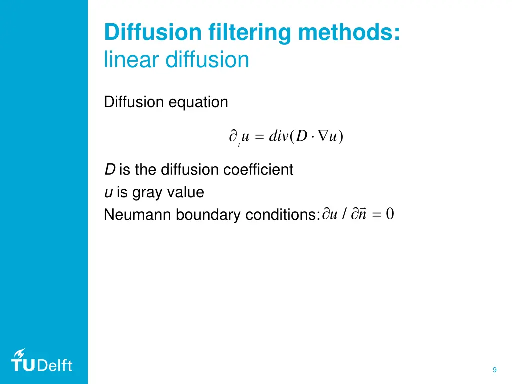 diffusion filtering methods linear diffusion