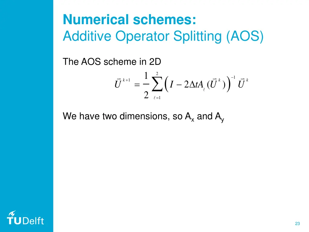 numerical schemes additive operator splitting aos 1