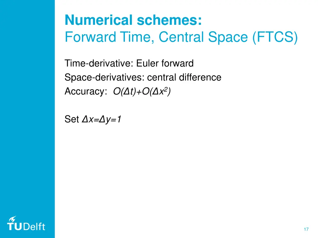 numerical schemes forward time central space ftcs