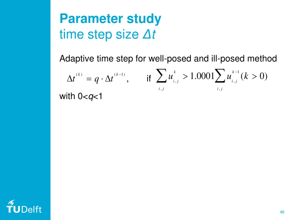 parameter study time step size t 5