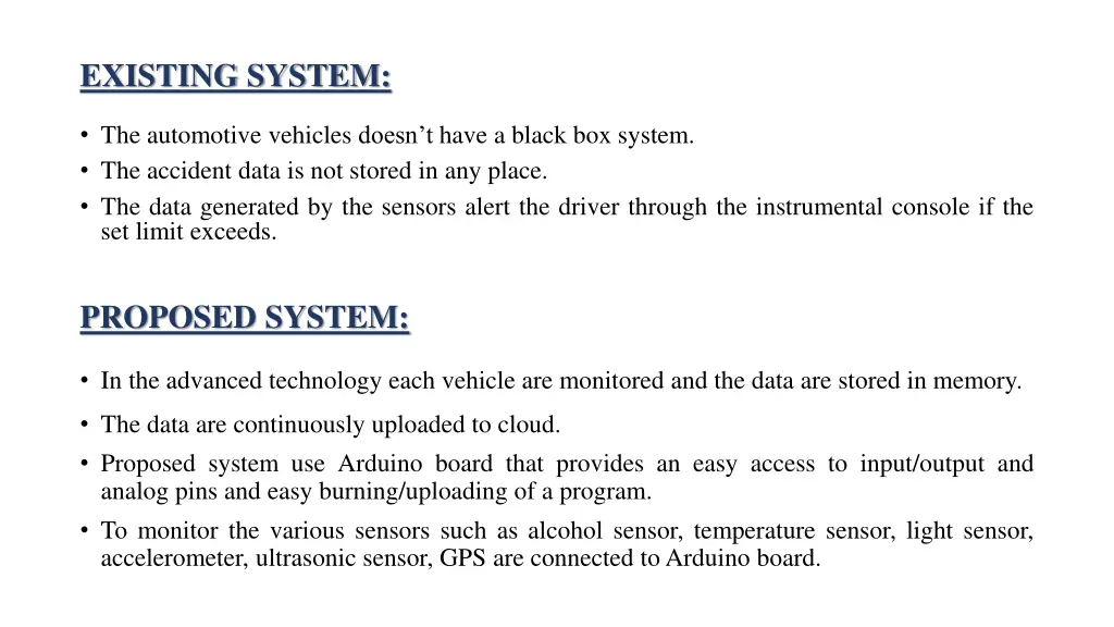 existing system