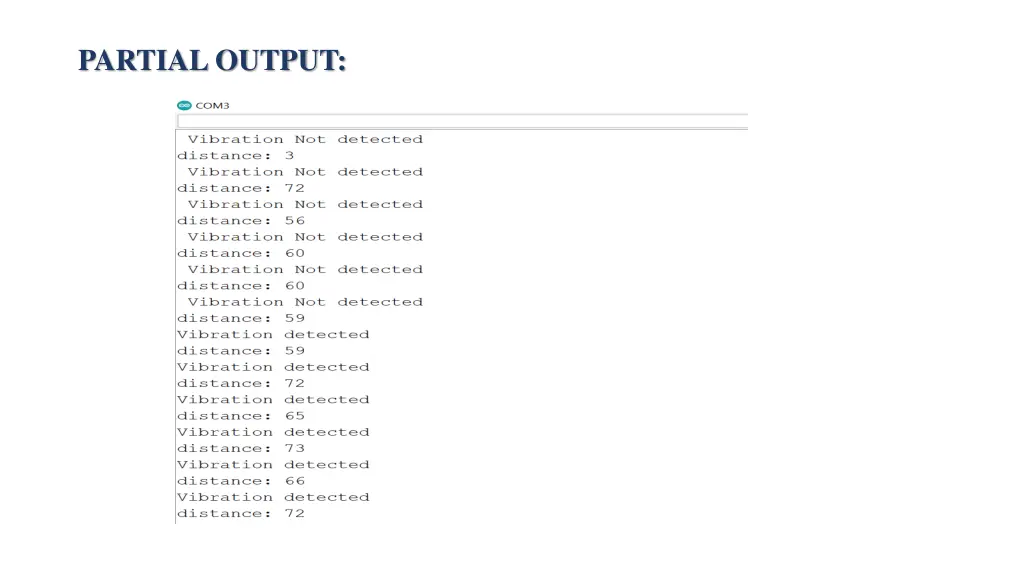 partial output