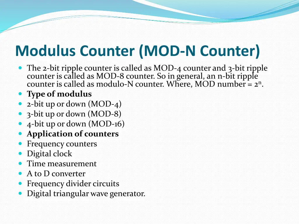 modulus counter mod n counter