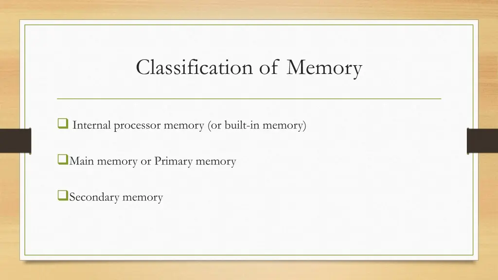 classification of memory