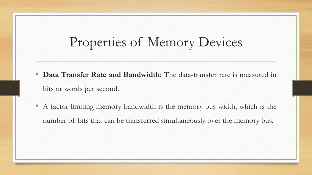 properties of memory devices 5