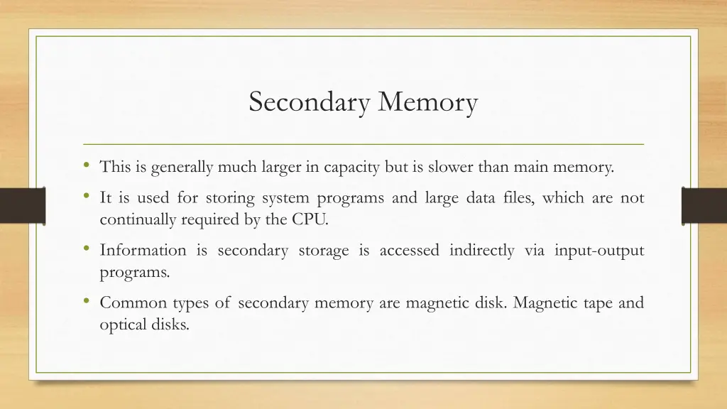 secondary memory