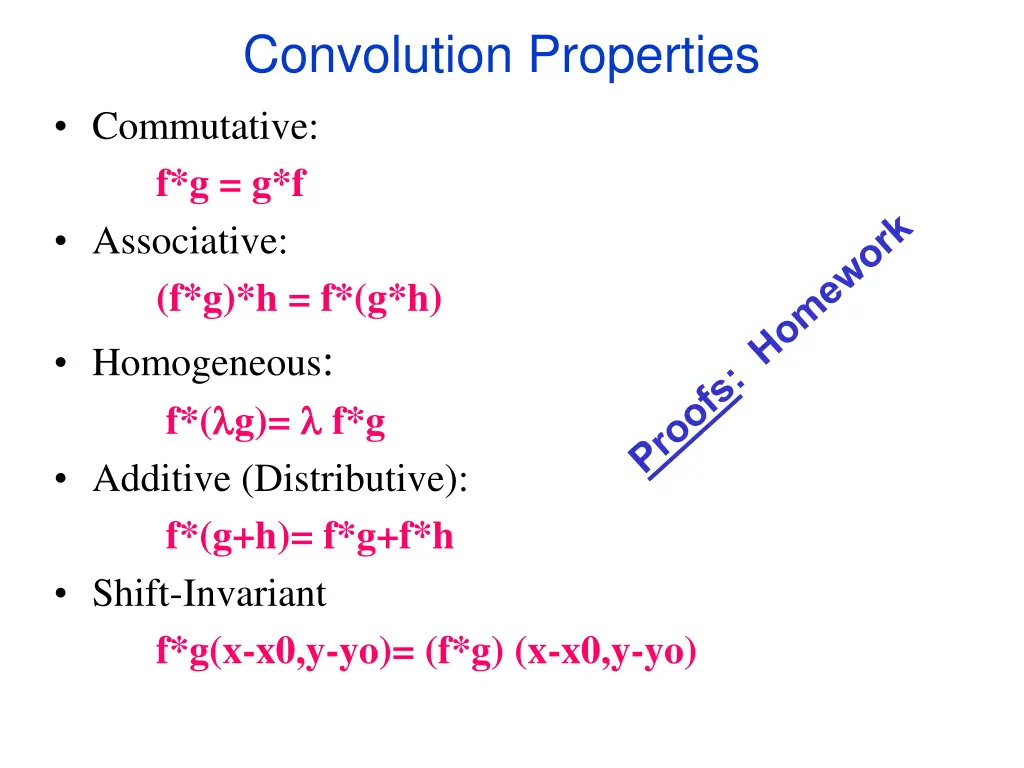 convolution properties commutative