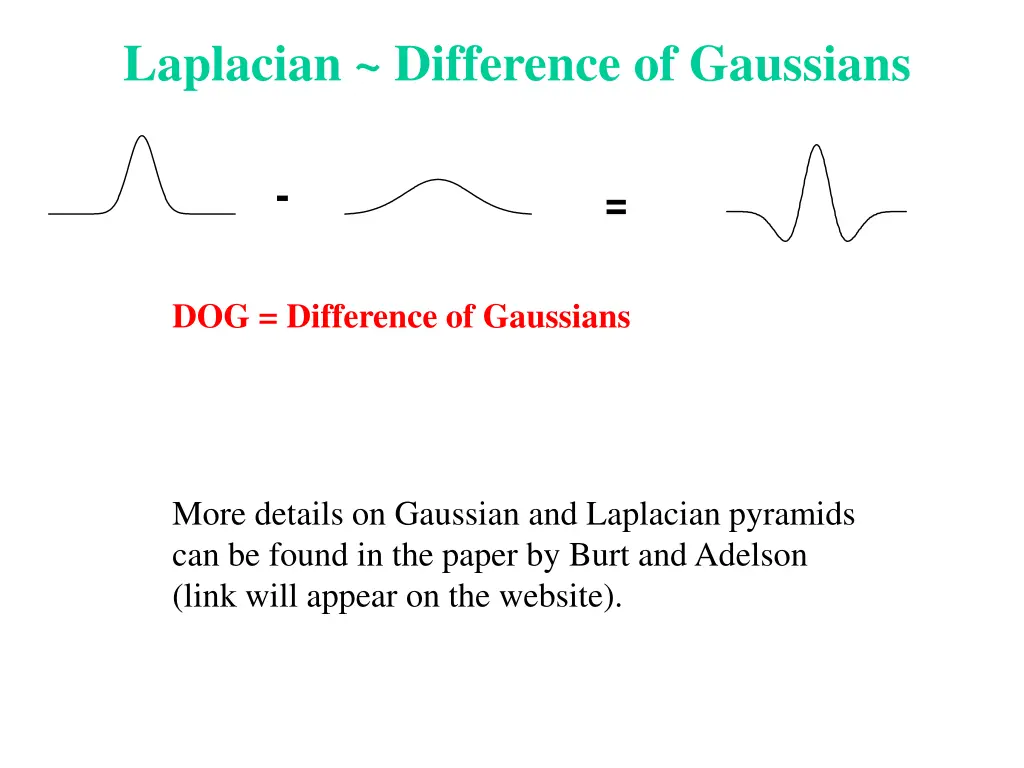 laplacian difference of gaussians