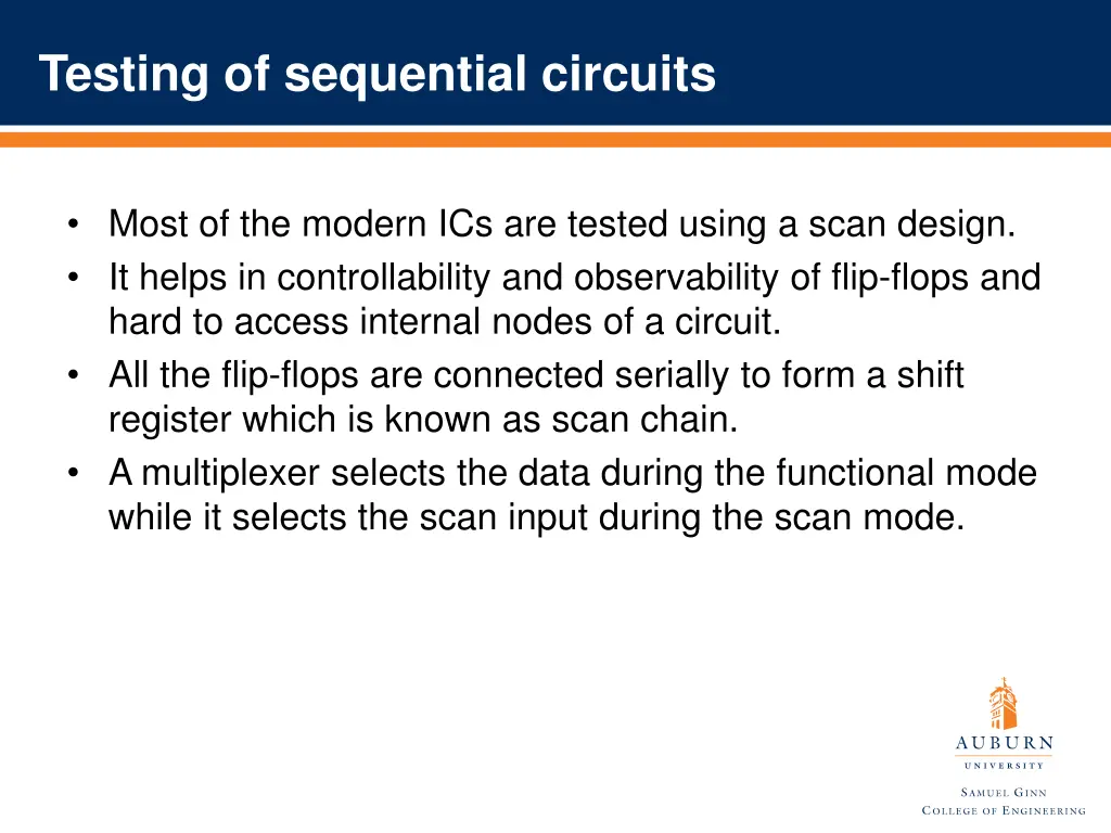 testing of sequential circuits