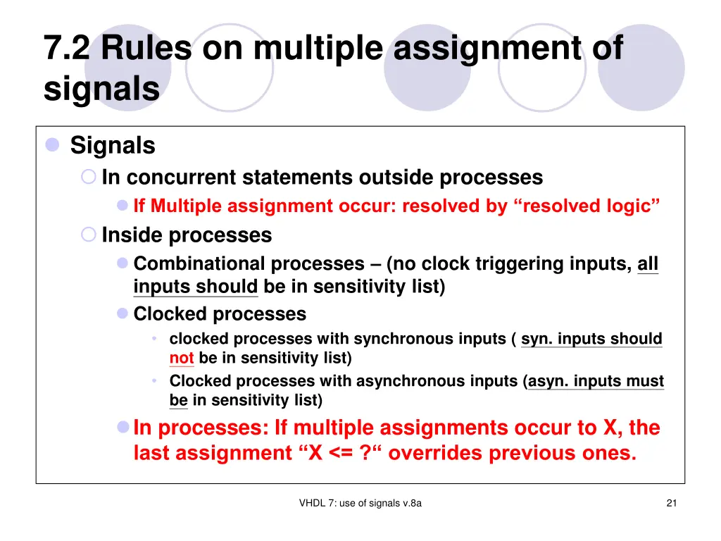 7 2 rules on multiple assignment of signals
