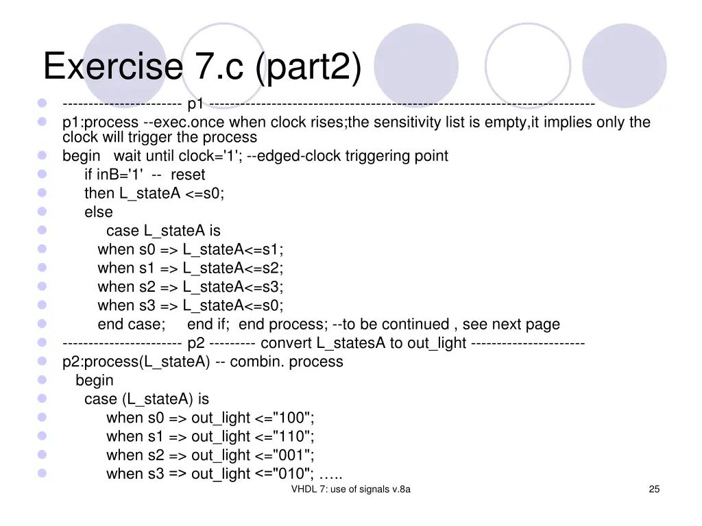 exercise 7 c part2 p1 p1 process exec once when
