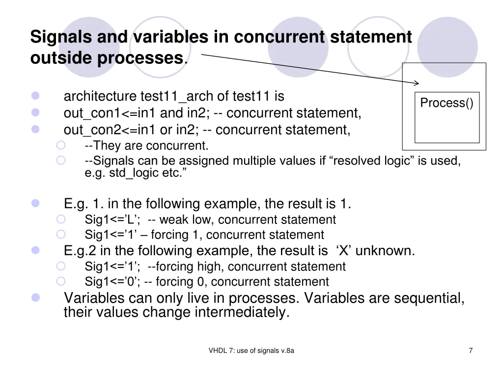 signals and variables in concurrent statement 1