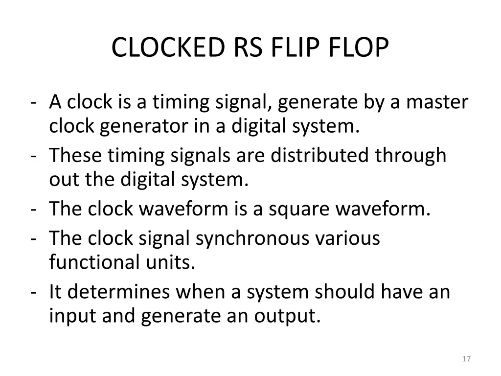 clocked rs flip flop