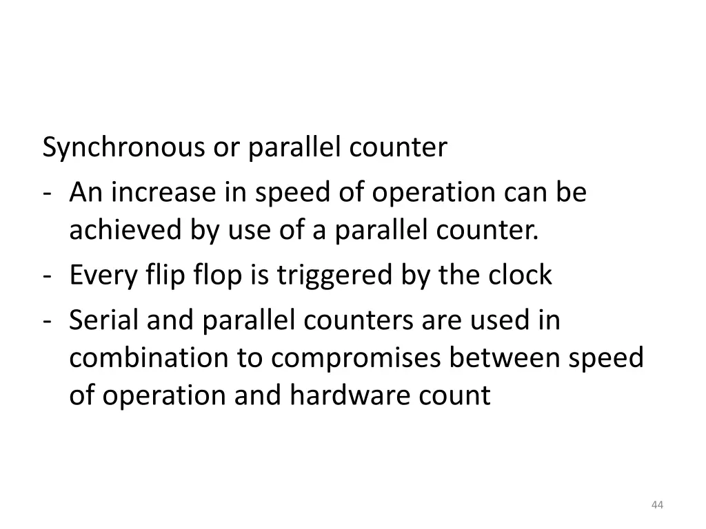 synchronous or parallel counter an increase