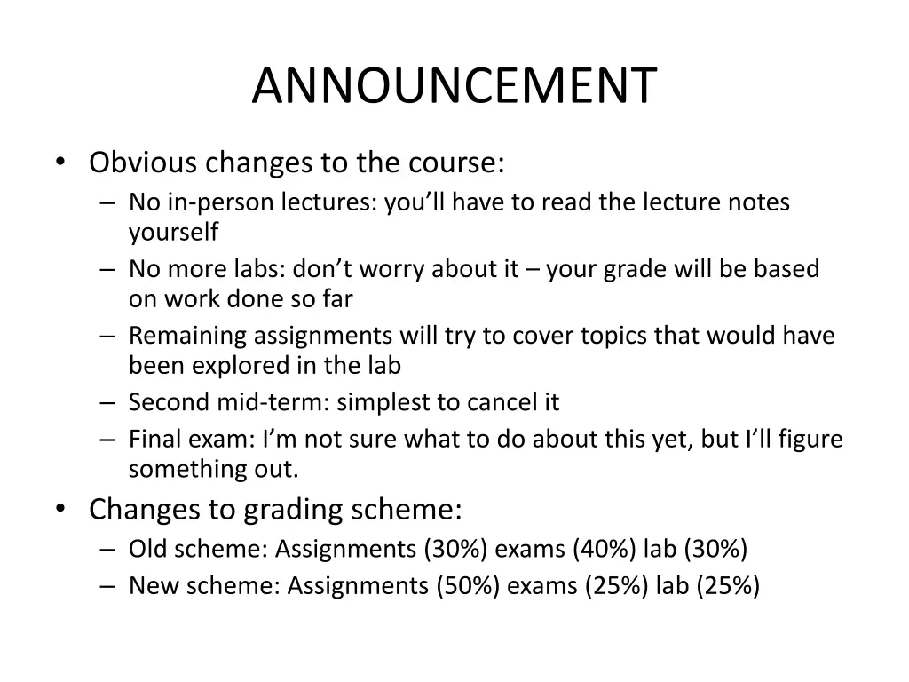 announcement