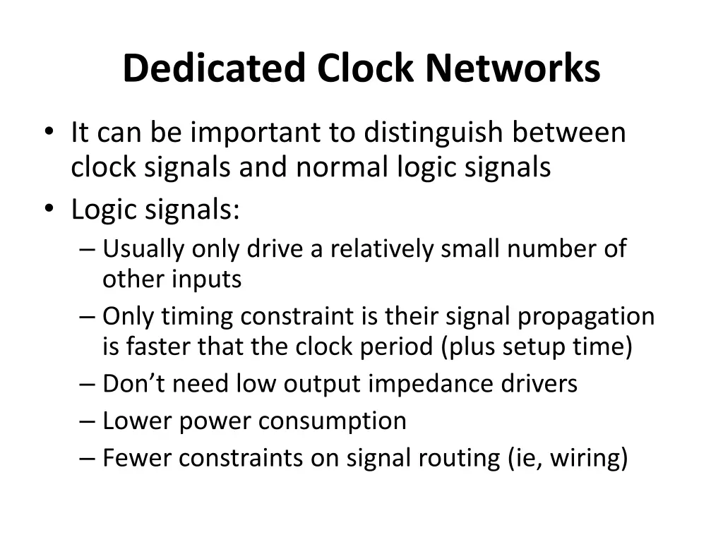 dedicated clock networks 1