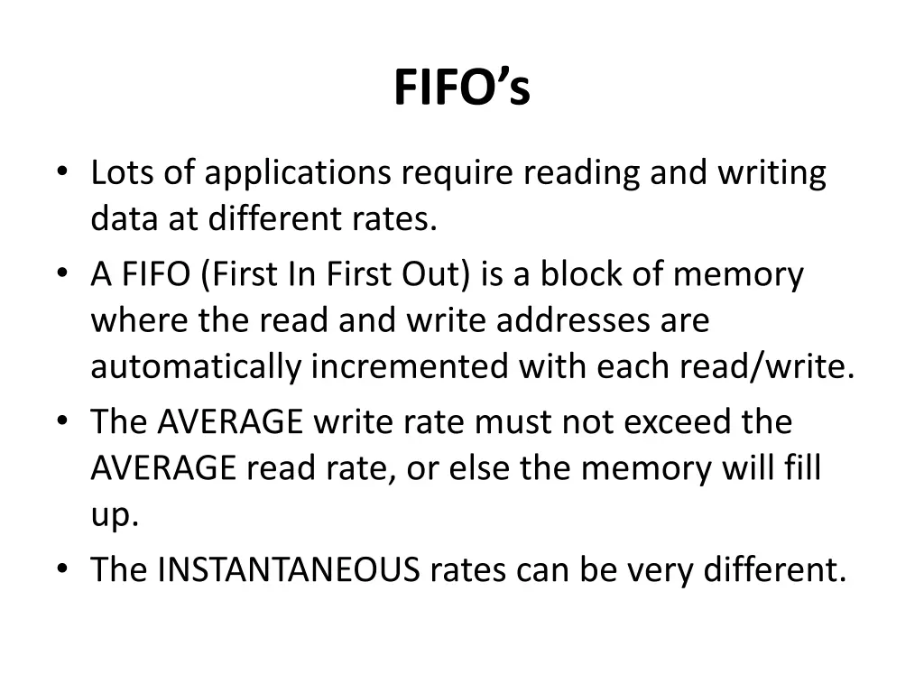 fifo s