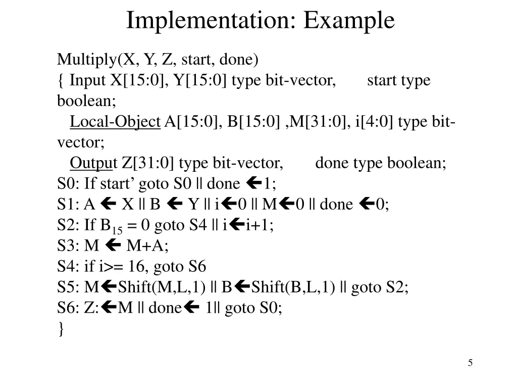 implementation example
