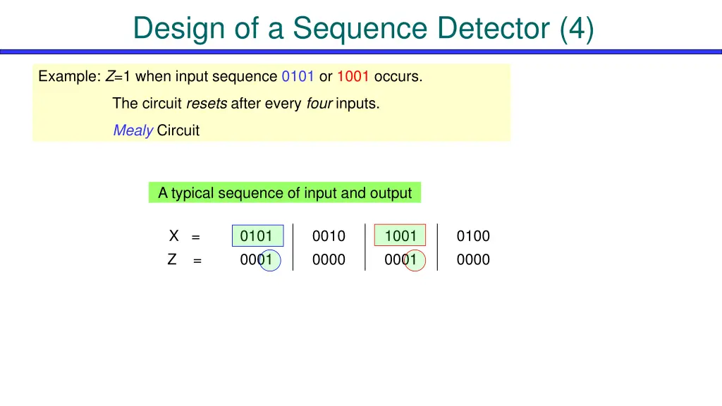 design of a sequence detector 4