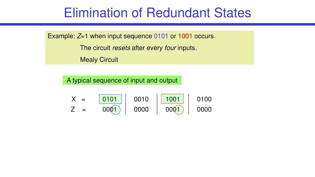 elimination of redundant states