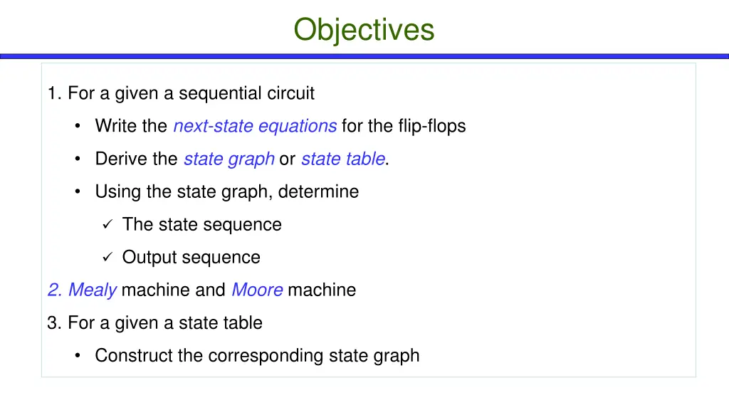 objectives