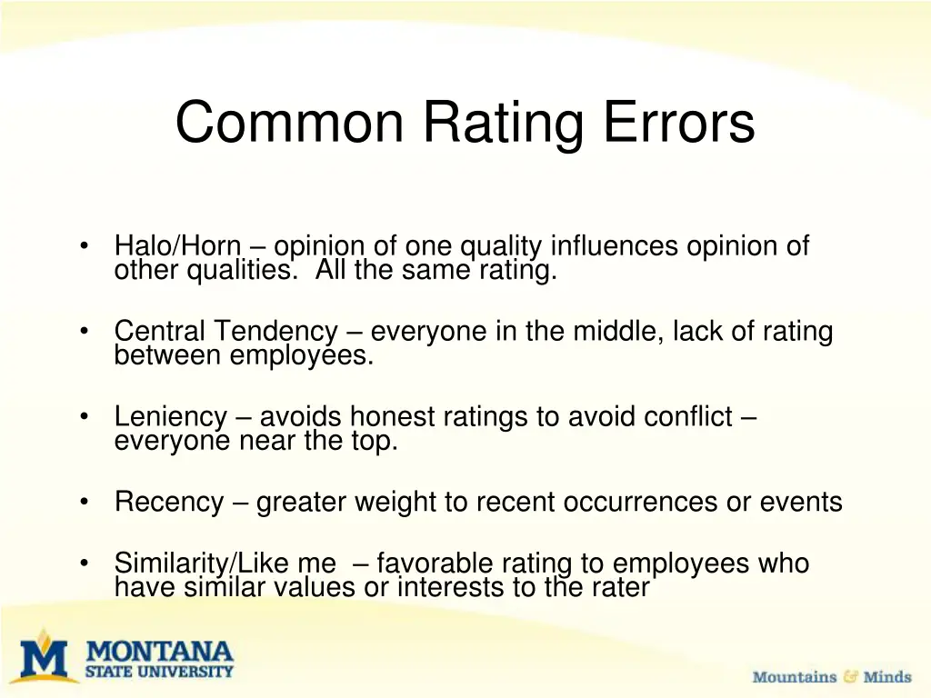 common rating errors