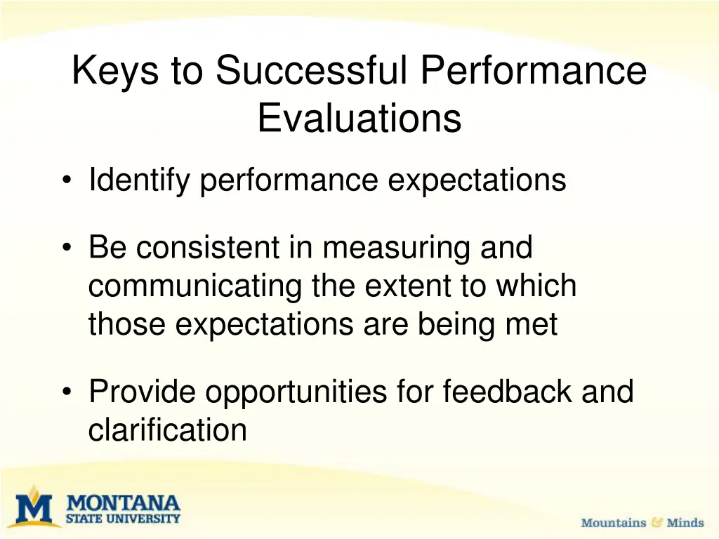 keys to successful performance evaluations
