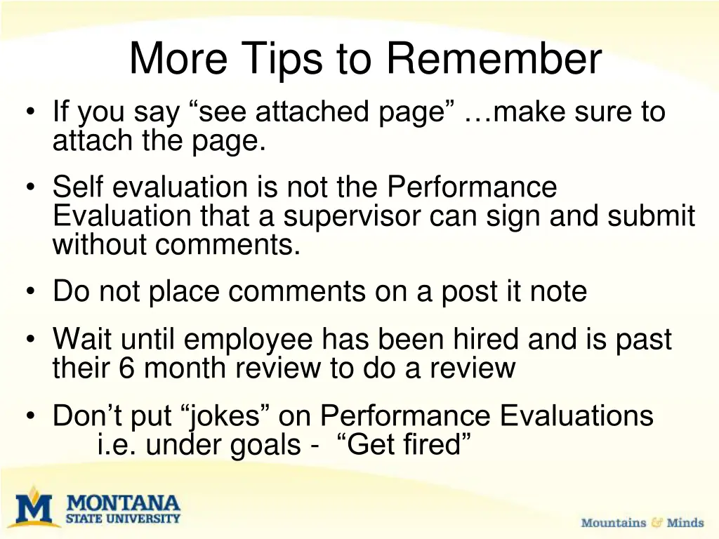 more tips to remember if you say see attached
