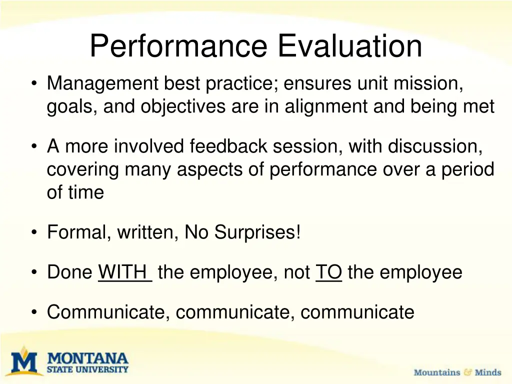 performance evaluation management best practice