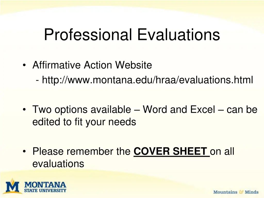 professional evaluations