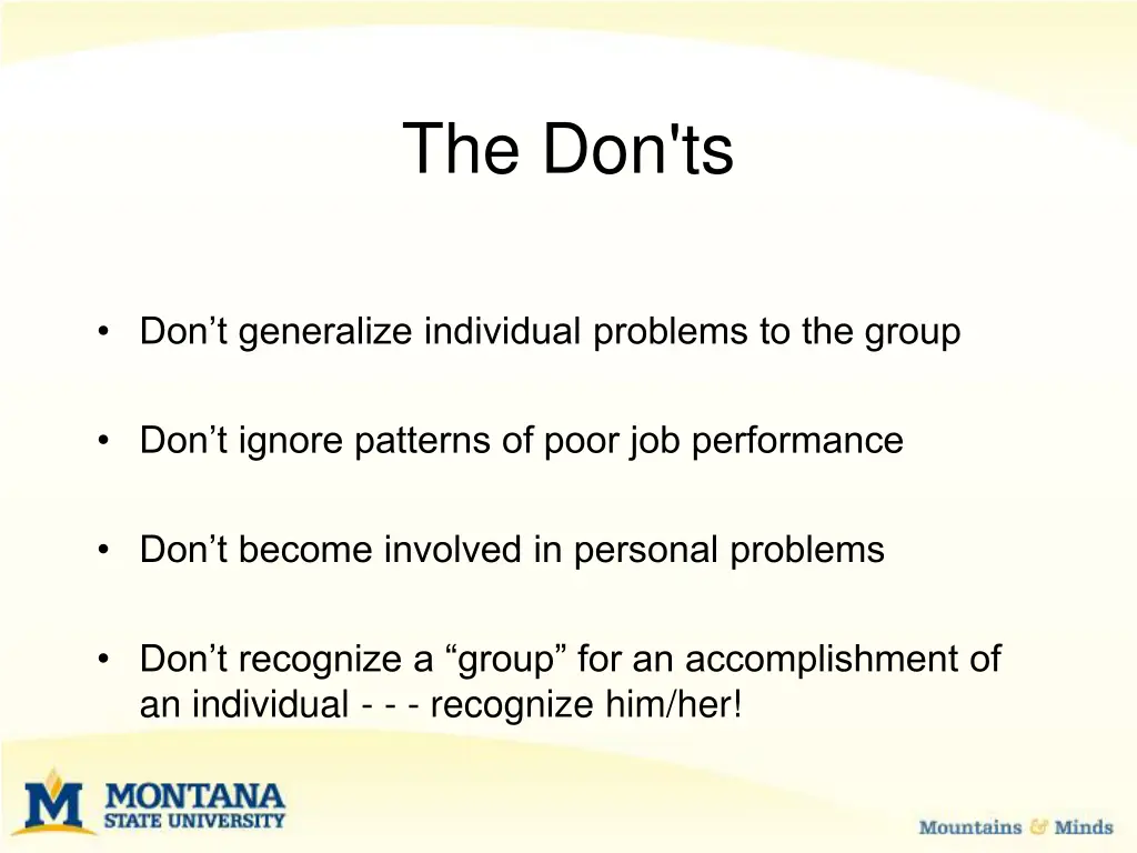 the don ts