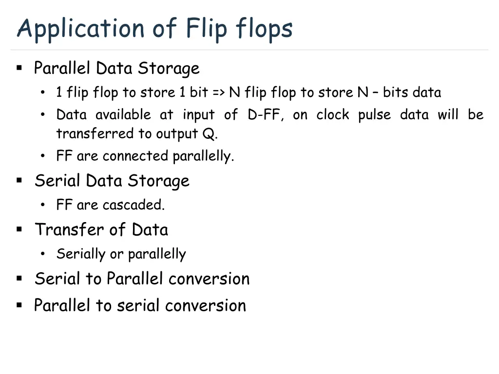 application of flip flops