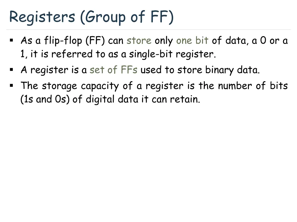 registers group of ff