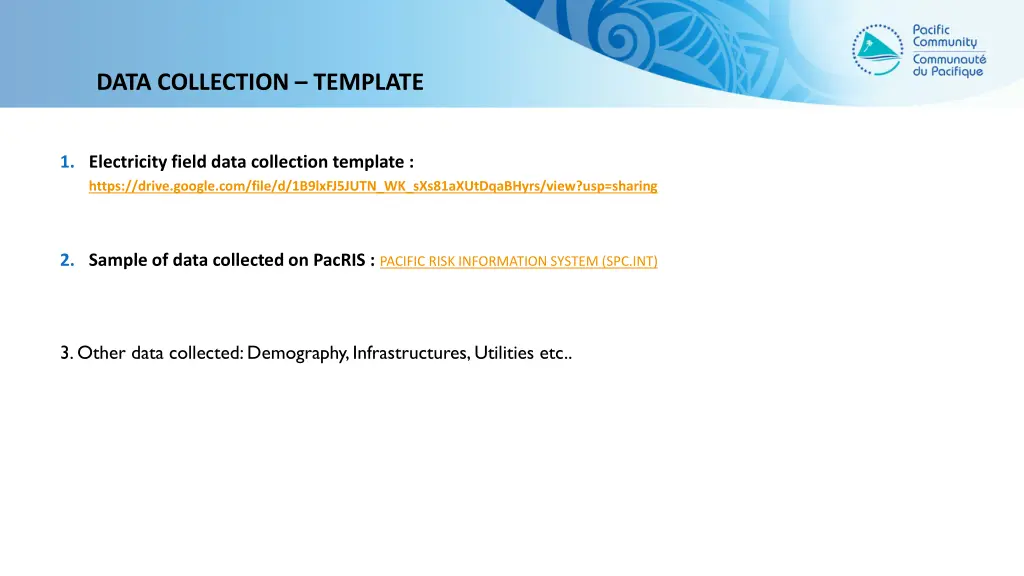 data collection template