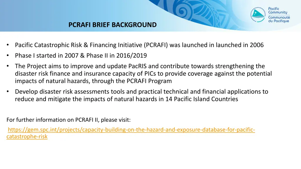 pcrafi brief background