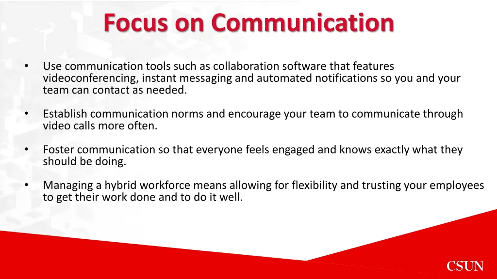 focus on communication
