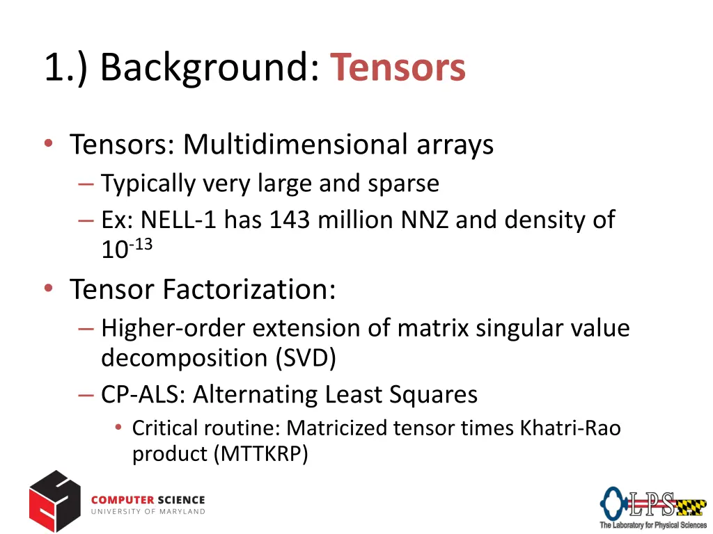 1 background tensors