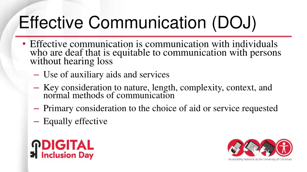 effective communication doj