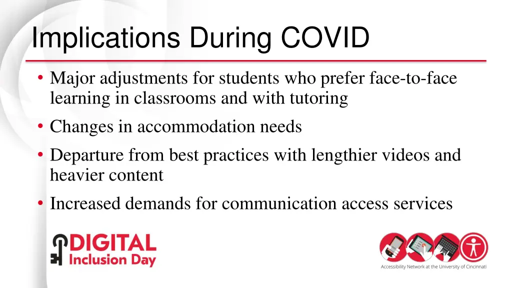 implications during covid