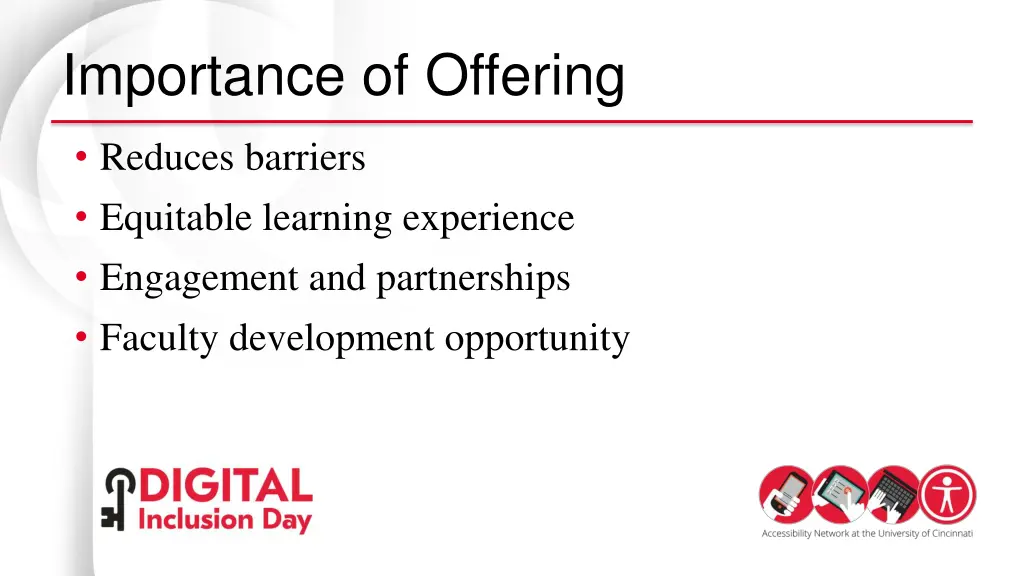 importance of offering